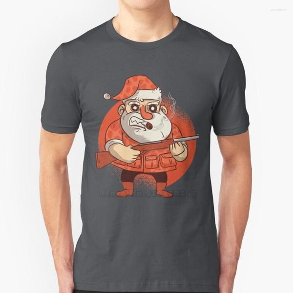 Camisetas de los hombres Caza Santa Hombres Camiseta Suave Cómodo Tops Camiseta Camiseta Ropa Divertida Navidad Cheer Festive Yule Xmas