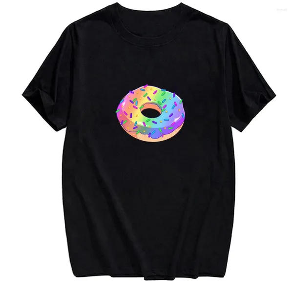 T-shirts pour hommes HX Donuts 15 couleurs 3D aliments sucrés couverture en coton unisexe à manches courtes t-shirts noirs femmes produits personnalisés