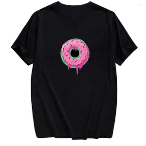 Camisetas para hombre HX Donuts estampado Tops 15 colores pastel de dibujos animados hombres para mujeres camisetas Unisex Casual algodón Harajuku S-7XL