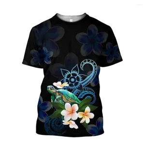 T-shirts voor heren HX Mode Heren T-shirts 3D Grafisch Verbazingwekkend Polynesisch Tribal Patroon Truien Casual Tops Polyester Streetwear Herenkleding