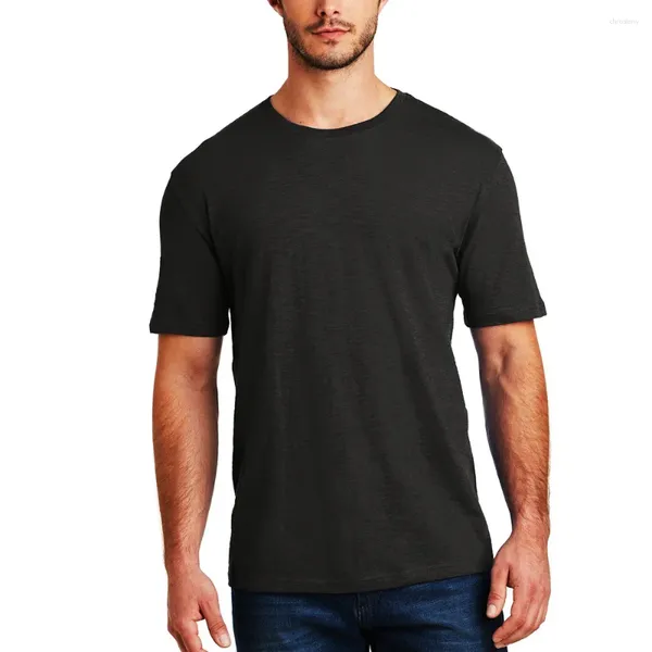 T-shirts pour hommes HX mode hommes T-shirts couleurs unies mince été à manches courtes T-shirts décontracté hauts hommes vêtements goutte