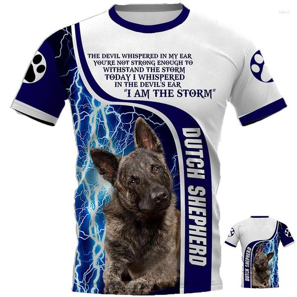 T-shirts pour hommes HX T-shirt de mode chien de berger belge néerlandais imprimé en 3D vêtements de style Harajuku pour animaux de compagnie t-shirts à manches courtes hauts