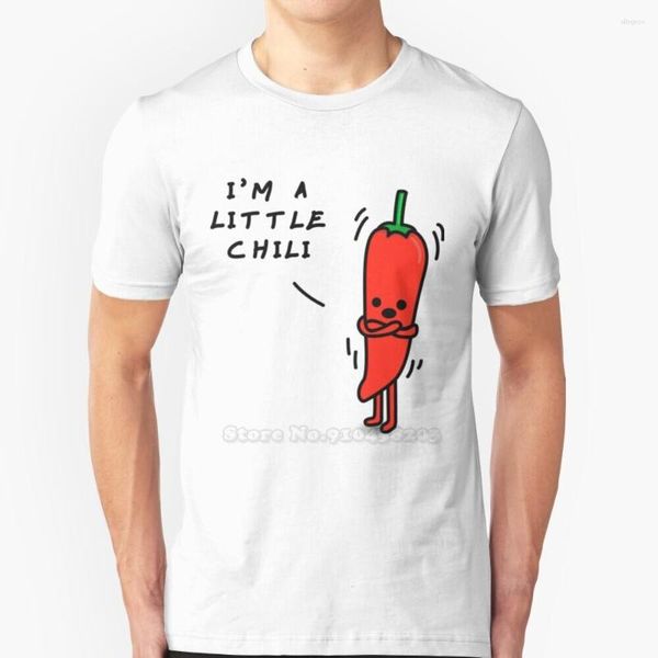 Camisetas de hombre I'M A Little Chili Shirt cuello redondo camisetas de manga corta juegos de palabras Word Puns Funny Peppers Text