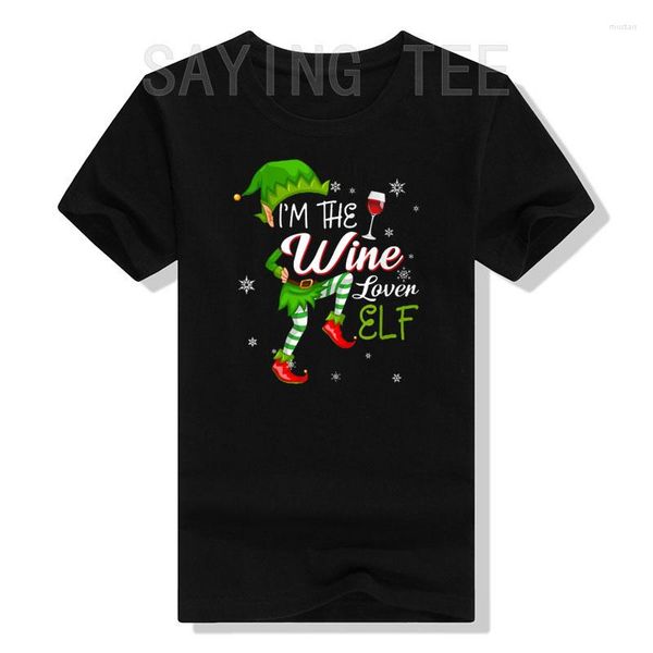 Camisetas para hombre I'm The Wine Lover Elf Matching Family Christmas Costume T-Shirt Funny Christmas Pijamas Sayings Quote Graphic Tee Tops