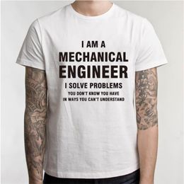 Heren t-shirts Ik ben een werktuigbouwkundige ingenieur Problemen oplossen shirt als je auto klinkt als grappig monteur verjaardagscadeau voor papa wit t-shirt