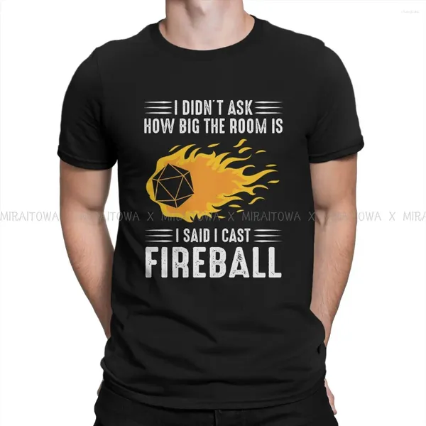 Camisetas para hombre I Cast Fireball Wizard Sorcerer DM GiftRPG Hipster camisetas DnD juego masculino Harajuku camisetas de algodón puro camisa de cuello redondo