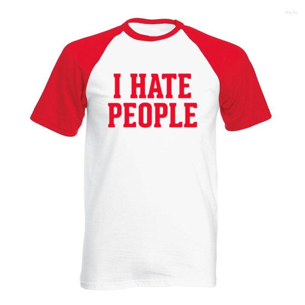 Camisetas de hombre I Hate People Funny Saying Sarcastic Shirt para hombres Verano Algodón Manga corta O Cuello Streetwear Camiseta Hombre Ropa Tamaño de la UE