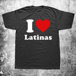 T-shirts masculins I coeur Latinas I Love Latine Letter Imprimé T-shirts Man Woman Cotton Strtwear Cadeaux d'anniversaire Slve T-shirt d'été T240510