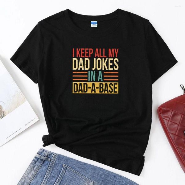 T-shirts pour hommes Je garde toutes mes blagues de papa T-shirts vintage Été Dada Chemise colorée imprimée papa vêtements à manches courtes cadeau pour père