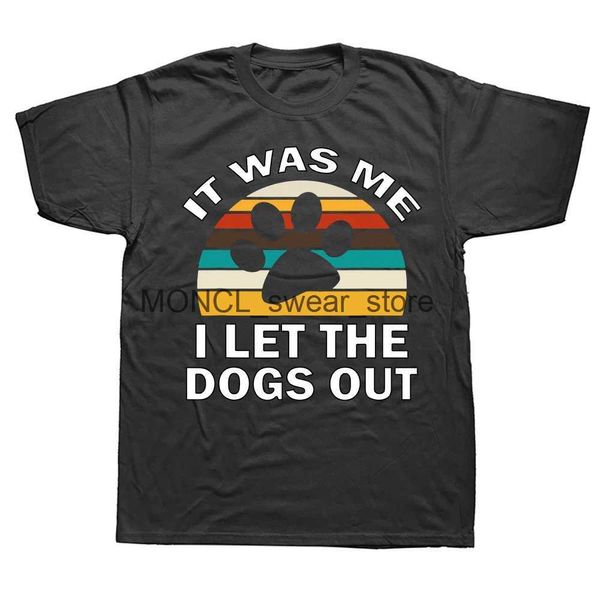 T-shirts masculins Je laisse les chiens sortir des t-shirts de chiot drôle de chiot