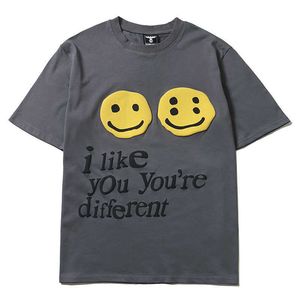 T-shirts pour hommes I Like Your Are Different Puff Mousse T-shirts à manches courtes pour hommes et femmes Col rond surdimensionné Hip Hop Coton Tee Z0220