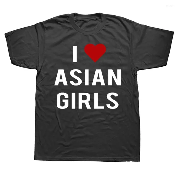 T-shirts pour hommes I Love Asian Girls Shirt Tees Vêtements drôles T-shirt Classic Man cadeau Top Tee Imprimé Men Men de court