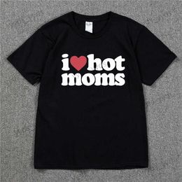 Heren T-shirts I LOVE HOT MOMS Skateboard t-shirt 100% katoen streetwear Heren t-shirt VS zomer Korte mouw merk hiphop tshirt Swag Tee T240124