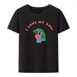 Heren t shirts ik hou van mijn gator dog grafische print t-shirt grappige tee cool patroon humor hipster camiseta hombre blouse camisetas tops casual