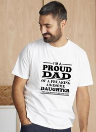 Heren t-shirts Ik ben een trotse vader van dochter Men Letter Print Shirt Tees grafische korte mouw o-neck harajuku casual t-shirt mannelijke kleding