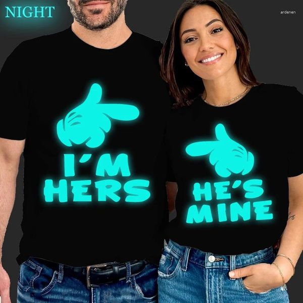 T-shirts pour hommes Je suis à elle, il est à moi T-shirt pour femmes hommes chemise femme et hubs t-shirt vêtements drôles t-shirts lumineux amoureux couples correspondant