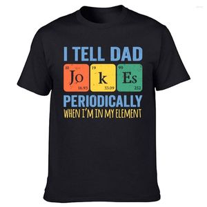 T-shirts voor mannen ik vertel papa grappen periodiek T-shirt grappig cadeau Geek stijl ooit vader dagen papa papa print shirt