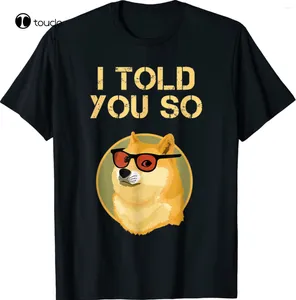 Heren t-shirts Ik heb je gezegd dat je dogecoin moet kopen nu is een dog is een rijk miljonair t-shirt s-3xl