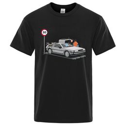 Camisetas para hombres Fui atrapado por exceso de velocidad camiseta hombres algodón camiseta de gran tamaño verano ropa casual transpirable sudor camisetas cuello redondo tops de gran tamaño 230421