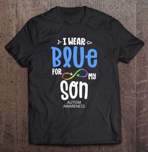 T-shirts pour hommes Je porte du bleu pour mon fils maman sensibilisation à l'autisme acceptation t-shirt hommes grunge harajuku chemises vêtements esthétiques