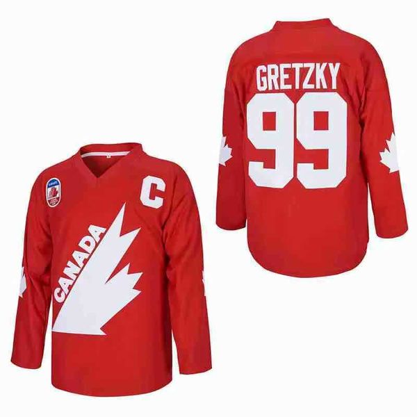 T-shirts masculins Ice Hockey Jersey Canada 99 WAYNE GRETZKY COUDURE EMBRODERIE MAISTRES DE SPOSTES DE SPORTS SPORT