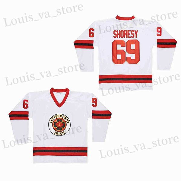 Camisetas masculinas Jersey de hockey sobre hielo Letterkenny Irish 69 costas coser bordado al aire libre