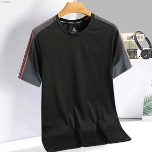 T-shirts voor heren Ice Silk Quick Drying T-shirt Heren vlak T-shirt losse vlakte T-shirt Mens Polyester Spandex Shirt Heren T-shirt V-hals cottonl2405