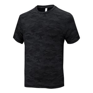 T-shirts pour hommes Soie de glace à manches courtes Summer Section mince Respirant Sports Couple T-shirt Élastique Séchage rapide Hommes et femmes Noir GrayMen'