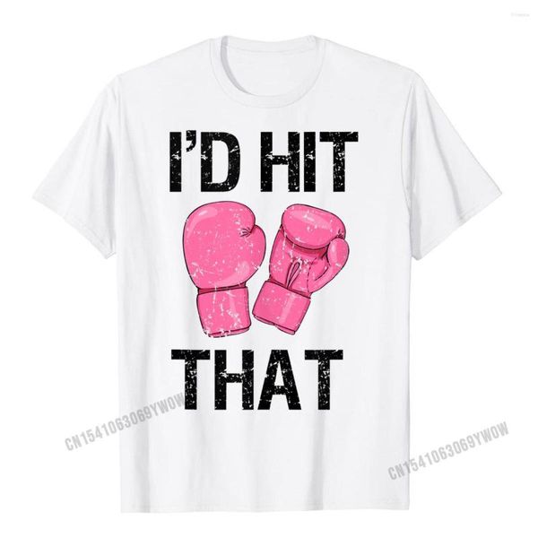 T-shirts pour hommes Id Hit That Womens Pink Kickboxing Boxing Saying Gift T-shirts Hommes Coton Tops Tees Geek Camisas Casual Funny