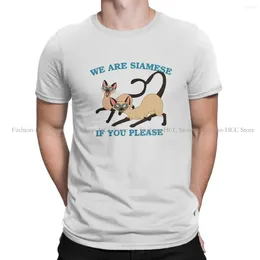 T-shirts pour hommes si vous s'il vous plaît col rond t-shirt chat siamois chemise de base hommes hauts conception