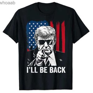 Heren T-shirts Ill Be Back Funny Trump 2024 45 47 Save America Mannen Vrouwen T-Shirt Pro Trump Fans Ondersteuning Grafische Tee Tops Campagne Outfit Geschenken 240130