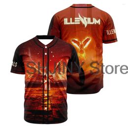 Heren T -shirts Illenium en Illenials Baseball Jersey voor EDM Festivals 2024 Women Korte Mouw Men Streetwear Tops