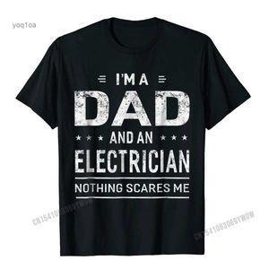 Camisetas para hombre Im A Dad And Electrician, camisetas para hombre, regalo divertido para padre, Camisas para hombre, Camiseta clásica ajustada, Camiseta de algodón para hombre, nueva