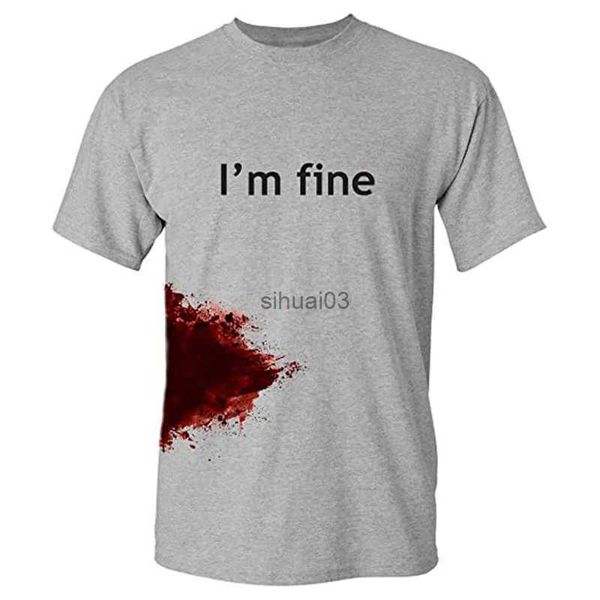 Camisetas para hombre Im Fine Graphic Novedad Película sarcástica Disfraz de Halloween Humor Miedo Camiseta divertida Regalos para mujeres Hombres Ropa Camiseta gráfica