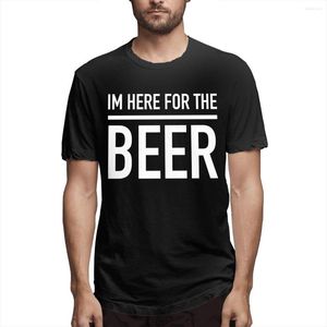 T-shirts pour hommes Je suis ici pour la bière T-shirt à manches courtes Tops d'été T-shirts à la mode