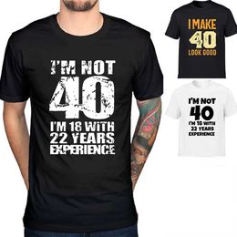 T-shirts masculins Im pas 40 im 18 avec 22 ans Expérience de mode Men de mode T-shirt drôle Round Neck HARAJUKU T-shirts Strtwear Clothes T240510