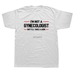 T-shirts pour hommes Je ne suis pas un gynécologue mais je vais jeter un coup d'oeil drôle Docteur T-shirts Graphique Streetwear T-shirt de mariage à manches courtes