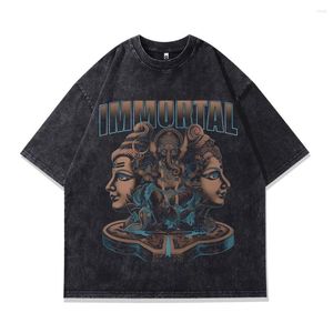 T-shirts pour hommes Immortal Gothic Graphic Hommes Vintage Vêtements surdimensionnés Grunge Y2k Anime Manches courtes Tops en coton Streetwear Tees masculins