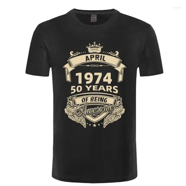 Camisetas para hombre en 1974 50 años de ser impresionante camiseta Enero Febrero Abril Mayo Junio Julio Agosto Septiembre Octubre Noviembre Diciembre