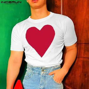 Men S t Shirts Incerun 2023 Fashion Men T -shirt Afdrukken Ronde Nek Korte mouw Streetwear Casual Crop Tops Sexy Fitness Camisetas S 5XL 230522