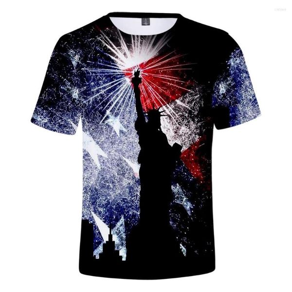 Camisetas para hombre, camiseta 3D del Día de la Independencia en niños/niñas, camisetas geniales de verano Unisex holgadas creativas a la moda de alta calidad