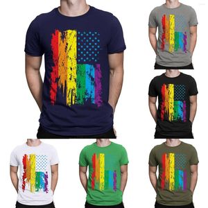T-shirts pour hommes T-shirt Independence Day Tee Shirt Summer Casual 3D Digital Printing Short Man Man