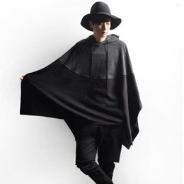 Heren t shirts onafhankelijke Koreaanse mode cape cape sweater splicing jas m-5xl d033