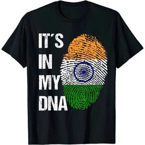 T-shirts masculins ADN du drapeau indien - empreinte digitale - Inde T-shirt Y240509