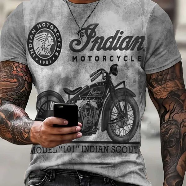 T-shirts masculins T-shirt de moto indien