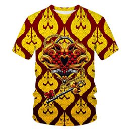 T-shirts voor heren Industriële metalen wind Grafische T-shirt Men/vrouwen 3D Drukkleding Ronde Nek Korte mouwen mannelijke T-shirt Streetwear Summer T