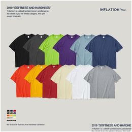 T-shirts pour hommes Inflation Bonbons Couleur Coton Surdimensionné Mode Hip Hop Robe Tee Solide Coupe Ample De Base Uni Couple 8193S Drop Delivery Dhci8