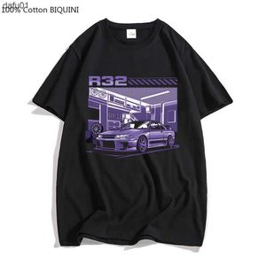 Herren T-Shirts Initial D R32 Lila Drift Car T-Shirt Männer Sommer Kurzarm T-Shirt Hip Hop T-Shirt für Männer Harajuku Top Lustige Streetwear Baumwolle L230520 L230520