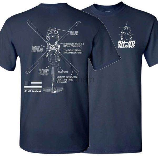 T-shirts masculins T-shirt en hélicoptère SH-60 SH-60 SH-60 ShipEhawk.T-shirt pour hommes à manches à manches courtes à manches courtes courtes Nouvelles S-3XL D240509