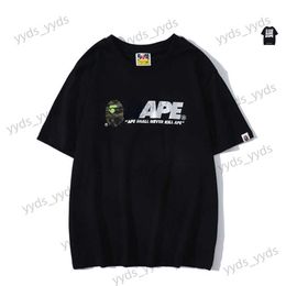 T-shirts voor heren ins Ape Man Monkey Head T-shirt Letter Ghost Premium Ronde Ronde Nek losse casual heren en dames korte mouw T230328